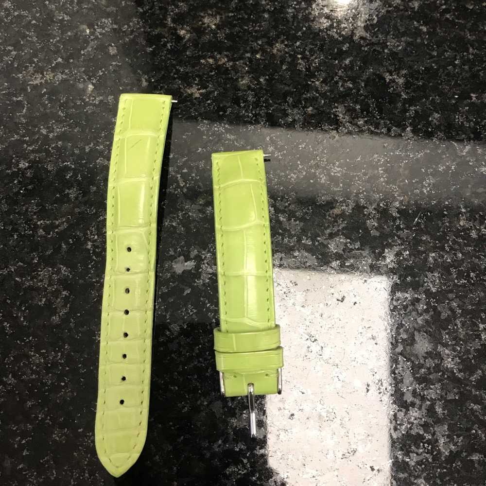 Michele 16mm leather watch band